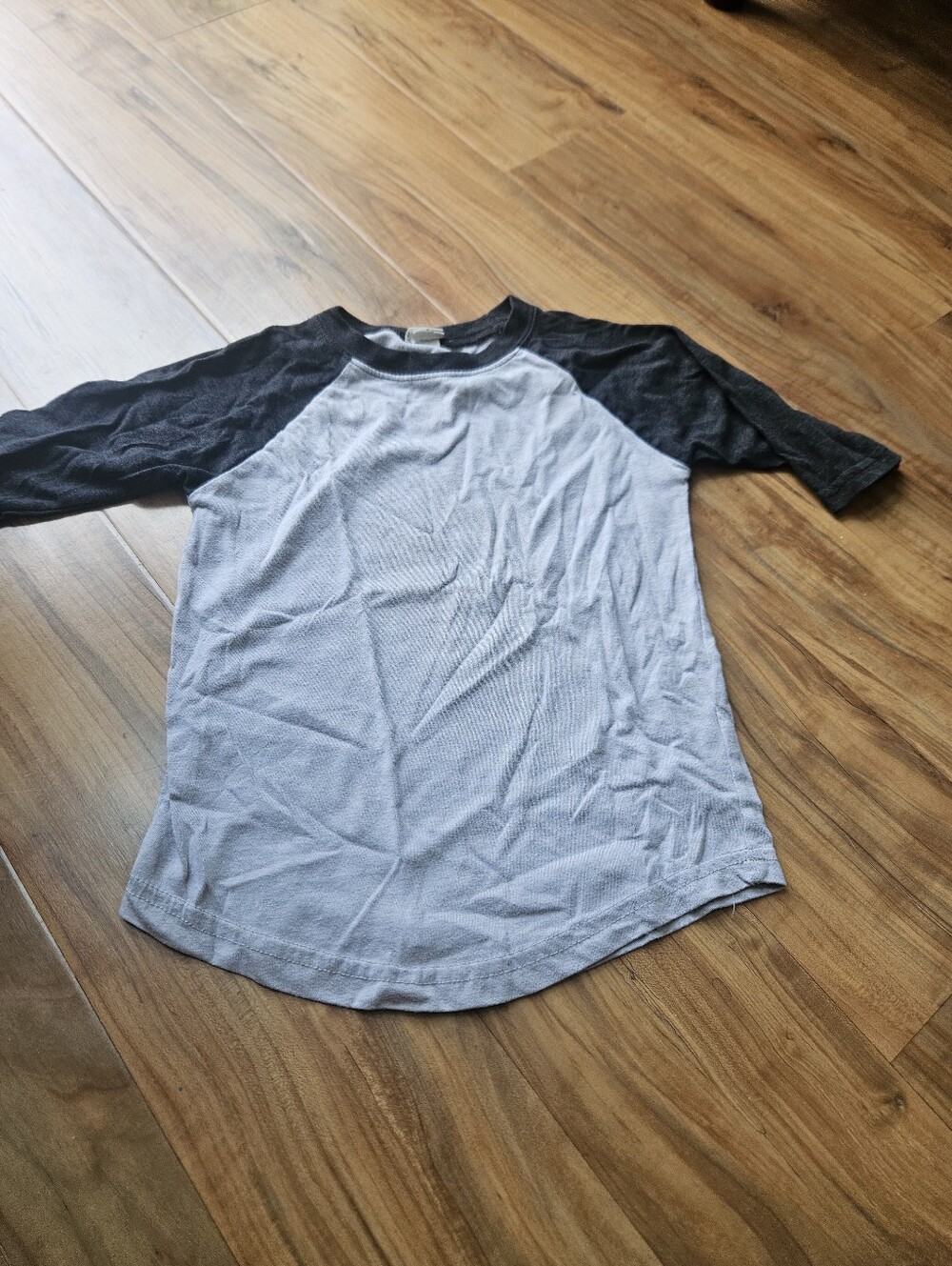 Creations Of Grace Two-Tone Raglan Baseball Tee in Light Gray and Charcoal 4t